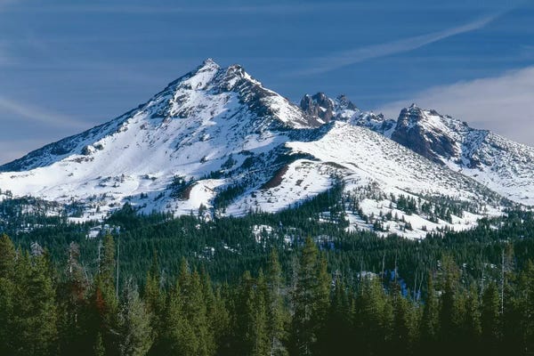 Oregon: USA, Oregon, Deschutes National Forest. Autumn snow on Broken Top. by John Barger