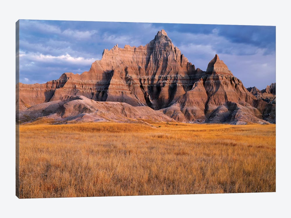 USA, South Dakota, Badlands National Park, Storm clouds over Vampire Peak by John Barger 1-piece Canvas Wall Art