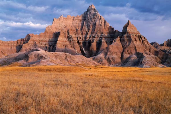John Barger: USA, South Dakota, Badlands National Park, Storm clouds over Vampire Peak by John Barger