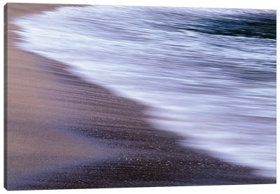 USA, Oregon, Shore Acres State Park. Waves and beach sand. Canvas Art Print