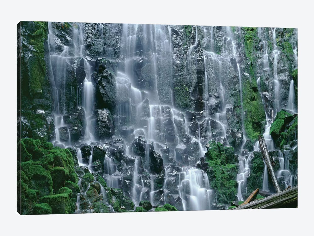 OR, Mount Hood NF. Mount Hood Wilderness, Ramona Falls is formed by a small creek by John Barger 1-piece Canvas Art