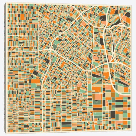 Abstract City Map of Los Angeles Canvas Print #JBL103} by Jazzberry Blue Canvas Art
