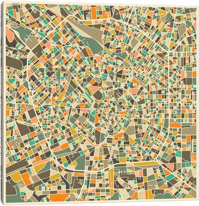 Abstract City Map of Milan Canvas Art Print - Abstract Maps Art