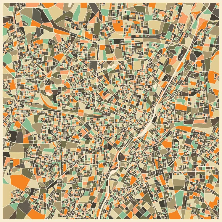 Abstract City Map of Munich