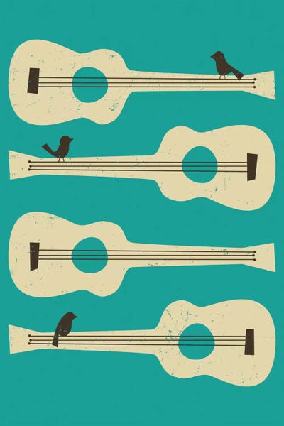 Guitars: Birds On A Guitar (Blue) by Jazzberry Blue