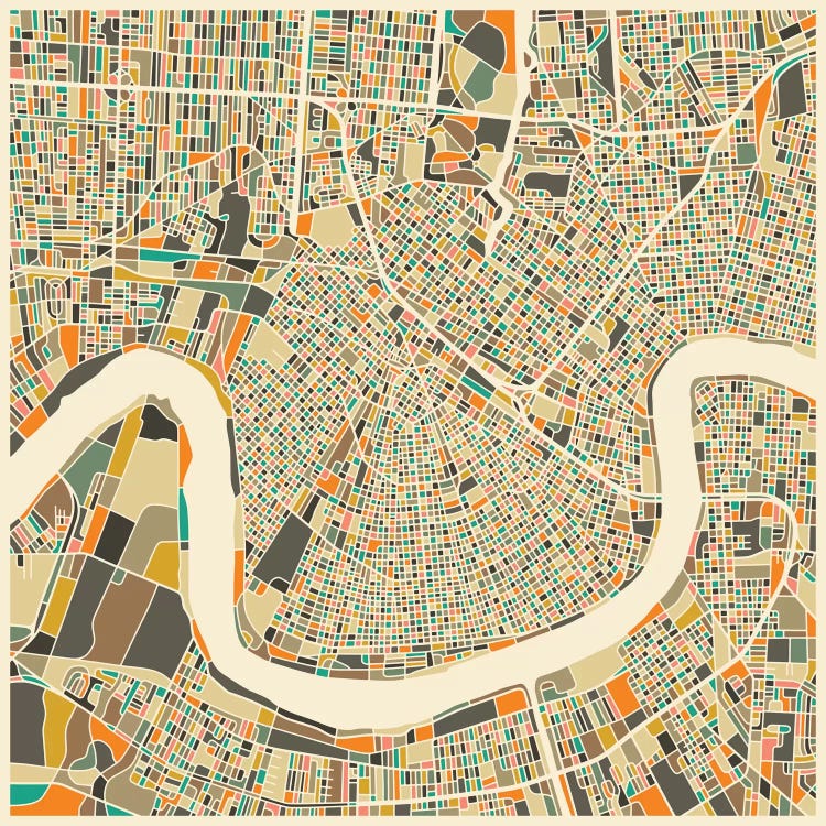 Abstract City Map of New Orleans