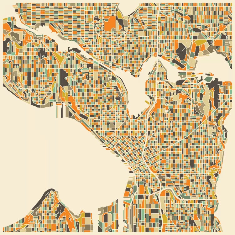 Abstract City Map of Seattle