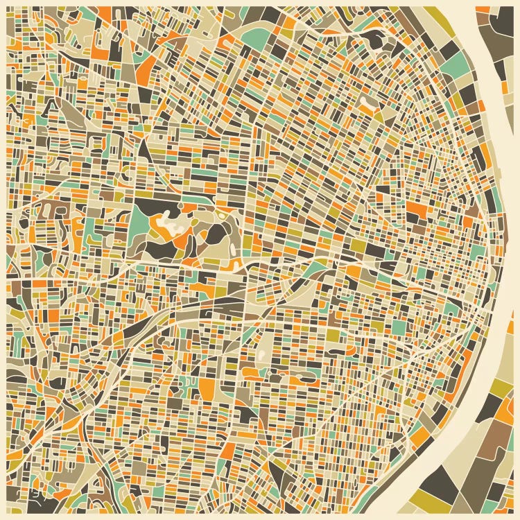 Abstract City Map of St. Louis