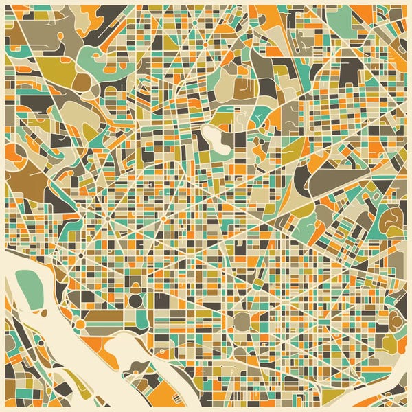 Washington, D.C.: Abstract City Map of Washington by Jazzberry Blue