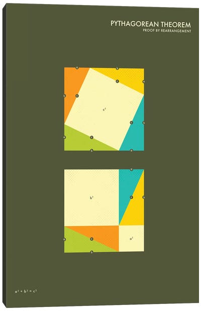 Pythagorean Theorem Proof III Canvas Art Print - Mathematics Art