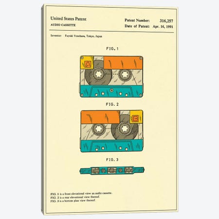 Fuyuki Yonehara (Fuji Film) Audio Cassette Patent Canvas Print #JBL151} by Jazzberry Blue Canvas Print