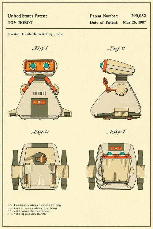 Hiroshi Horiuchi (Tomy Kogyo, Inc.) Toy Robot ("Dingbot") Patent