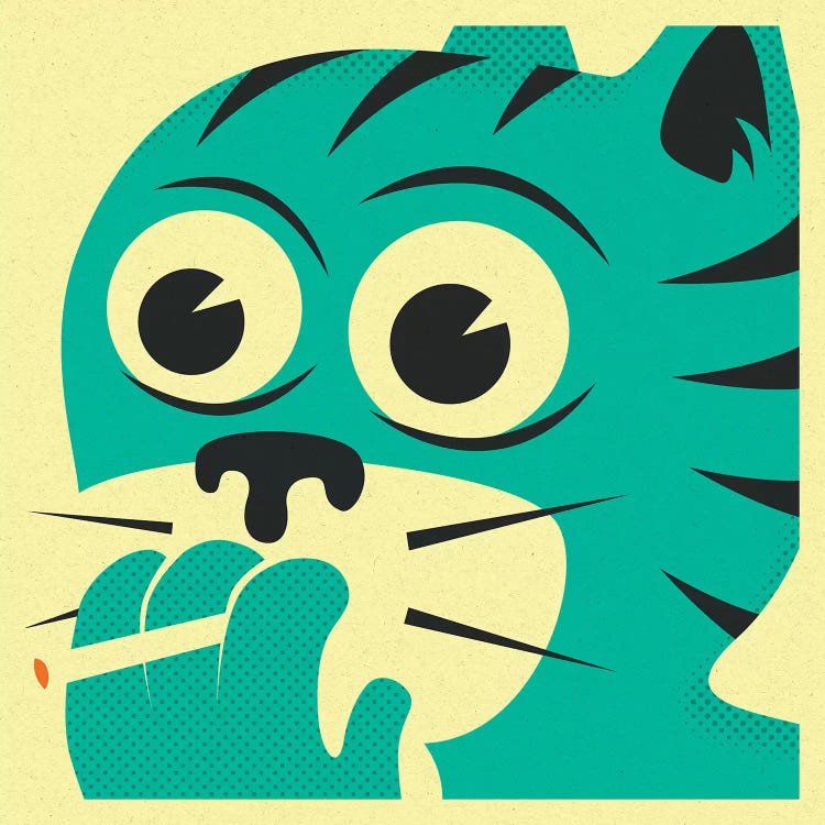 Smoking Cat by Jazzberry Blue wall art