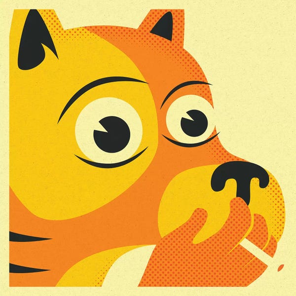 Mid-Century Modern Animals: Smoking Dog by Jazzberry Blue