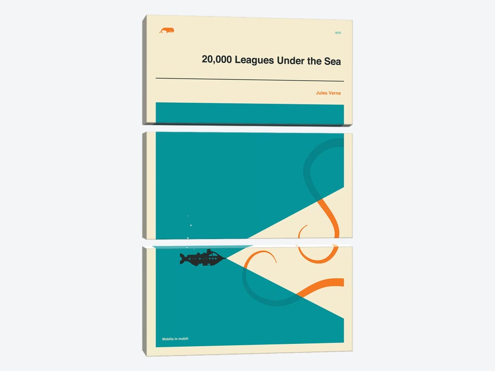 20,000 Leagues Under The Sea by Jazzberry Blue 3-piece Art Print