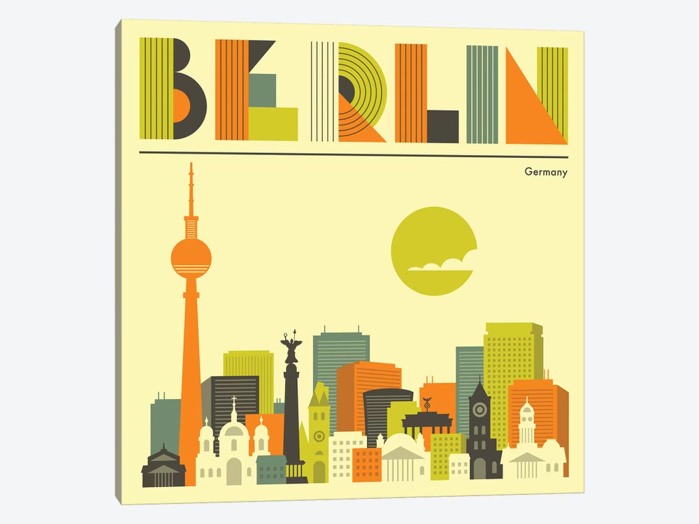 Berlin Skyline I by Jazzberry Blue 1-piece Art Print