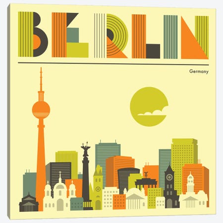 Berlin Skyline I Canvas Print #JBL216} by Jazzberry Blue Canvas Print