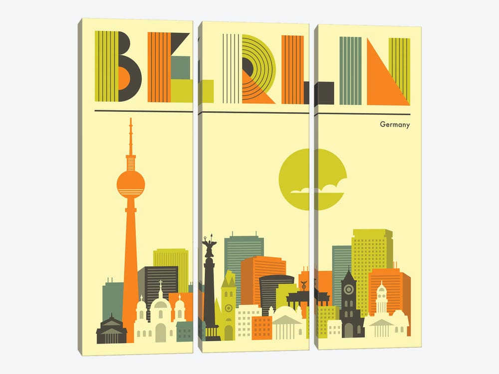 Berlin Skyline I by Jazzberry Blue 3-piece Art Print