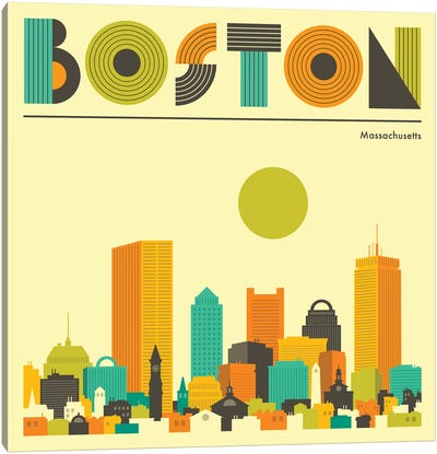 Boston Skyline I Canvas Art Print - Jazzberry Blue