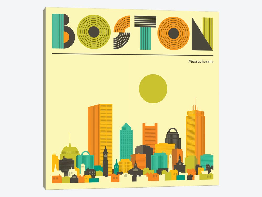 Boston Skyline I by Jazzberry Blue 1-piece Canvas Print