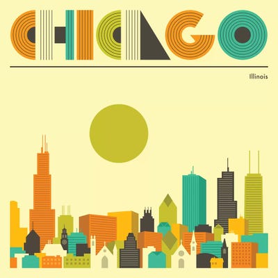 Chicago Skyline I by Jazzberry Blue canvas print