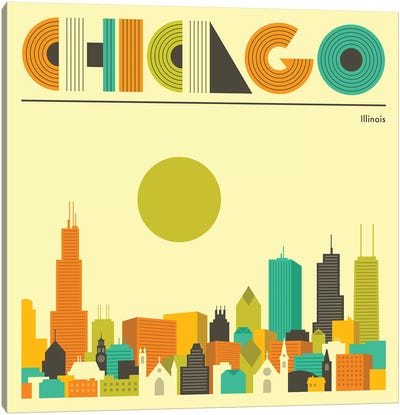 Chicago Skyline I Canvas Art Print - Jazzberry Blue