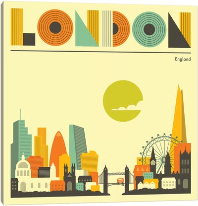 London Skyline I Canvas Art Print - Jazzberry Blue