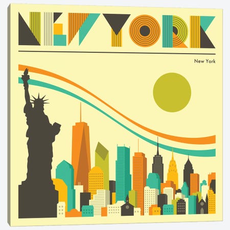 New York Skyline I Canvas Print #JBL230} by Jazzberry Blue Canvas Artwork