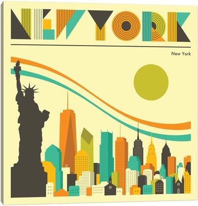 New York Skyline I Canvas Art Print - Famous Monuments & Sculptures