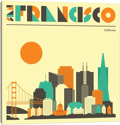 San Francisco Skyline I Canvas Art Print - Jazzberry Blue