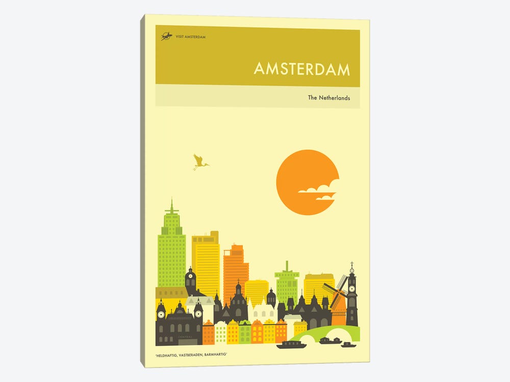 Amsterdam Skyline by Jazzberry Blue 1-piece Canvas Art