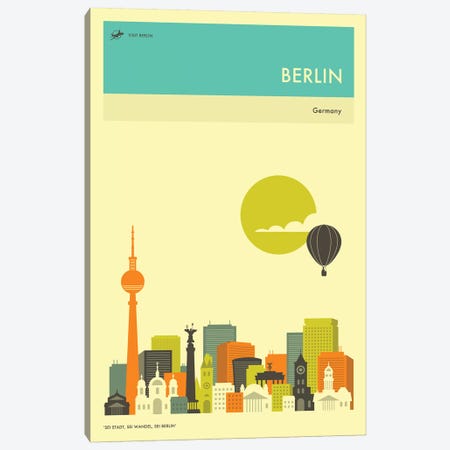 Berlin Skyline II Canvas Print #JBL242} by Jazzberry Blue Canvas Art Print