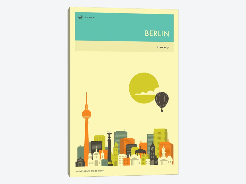Berlin Skyline II by Jazzberry Blue 1-piece Canvas Artwork