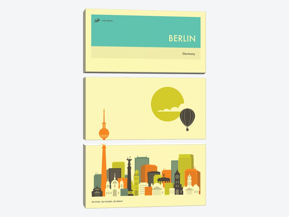Berlin Skyline II by Jazzberry Blue 3-piece Canvas Art