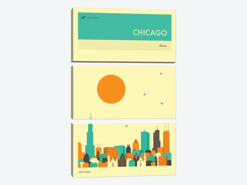 Chicago Skyline II by Jazzberry Blue 3-piece Art Print