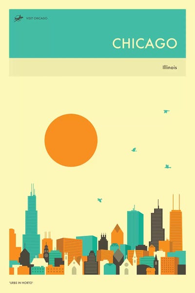 Chicago: Chicago Skyline II by Jazzberry Blue