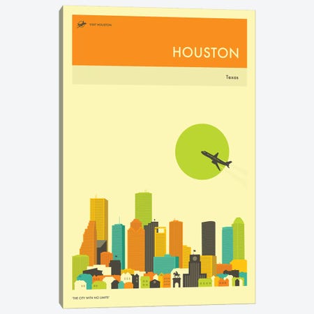 Houston Skyline III Canvas Print #JBL261} by Jazzberry Blue Art Print