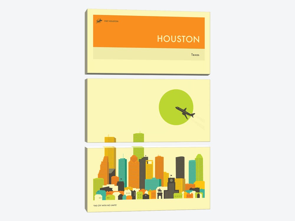 Houston Skyline III by Jazzberry Blue 3-piece Art Print