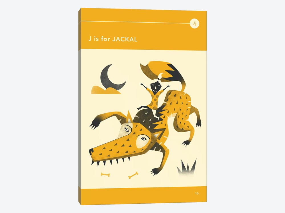 J Is For Jackal by Jazzberry Blue 1-piece Canvas Wall Art