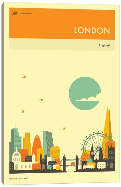 London Skyline II Canvas Art Print - London Travel Posters