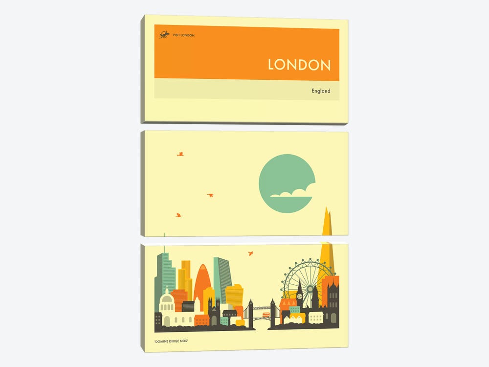 London Skyline II by Jazzberry Blue 3-piece Canvas Art Print