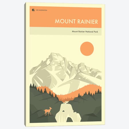 Mount Rainier Canvas Print #JBL271} by Jazzberry Blue Canvas Art