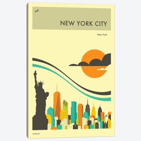 New York Skyline II Canvas Print #JBL272} by Jazzberry Blue Canvas Wall Art
