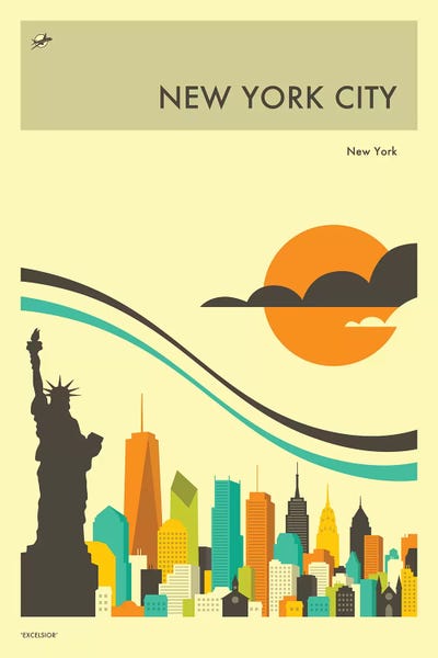 New York City Travel Posters: New York Skyline II by Jazzberry Blue