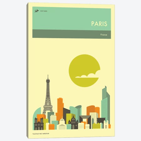Paris Skyline II Canvas Print #JBL274} by Jazzberry Blue Canvas Print