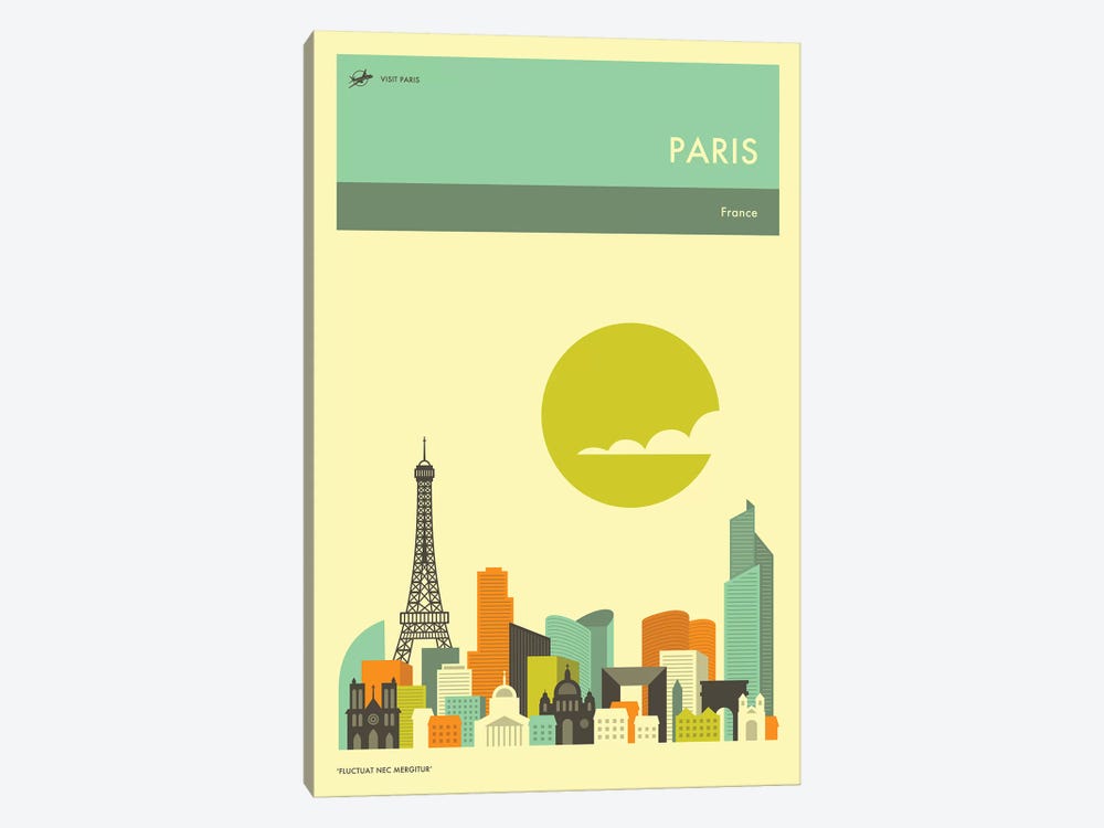 Paris Skyline II by Jazzberry Blue 1-piece Canvas Art Print