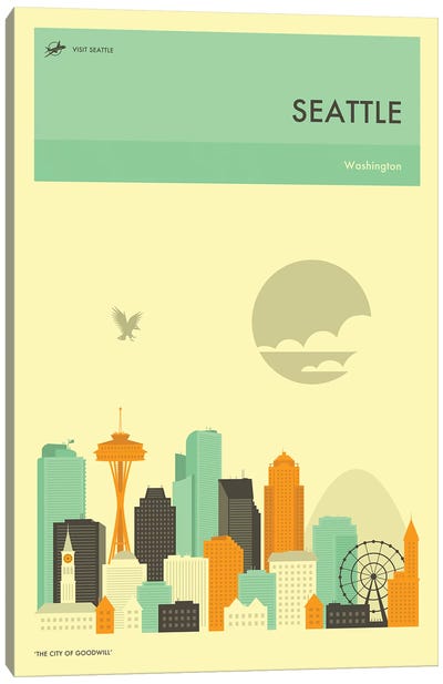 Seattle Skyline Canvas Art Print - Seattle Travel Posters