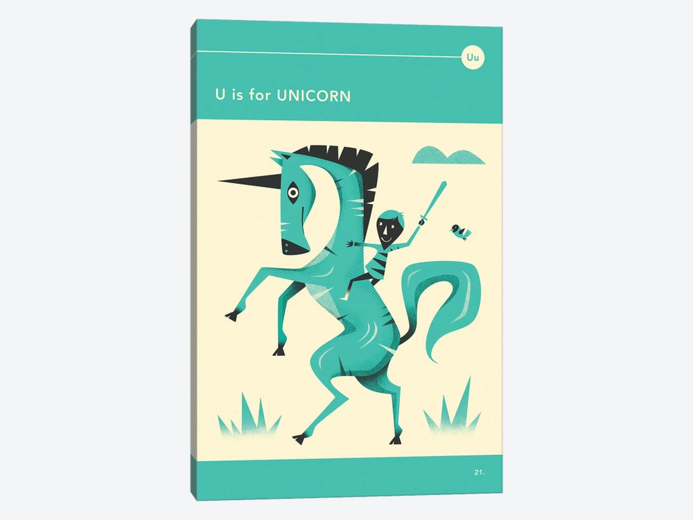 U Is For Unicorn by Jazzberry Blue 1-piece Canvas Art