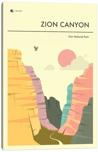 Zion Canyon, Zion National Park II Canvas Art Print - Cliff Art