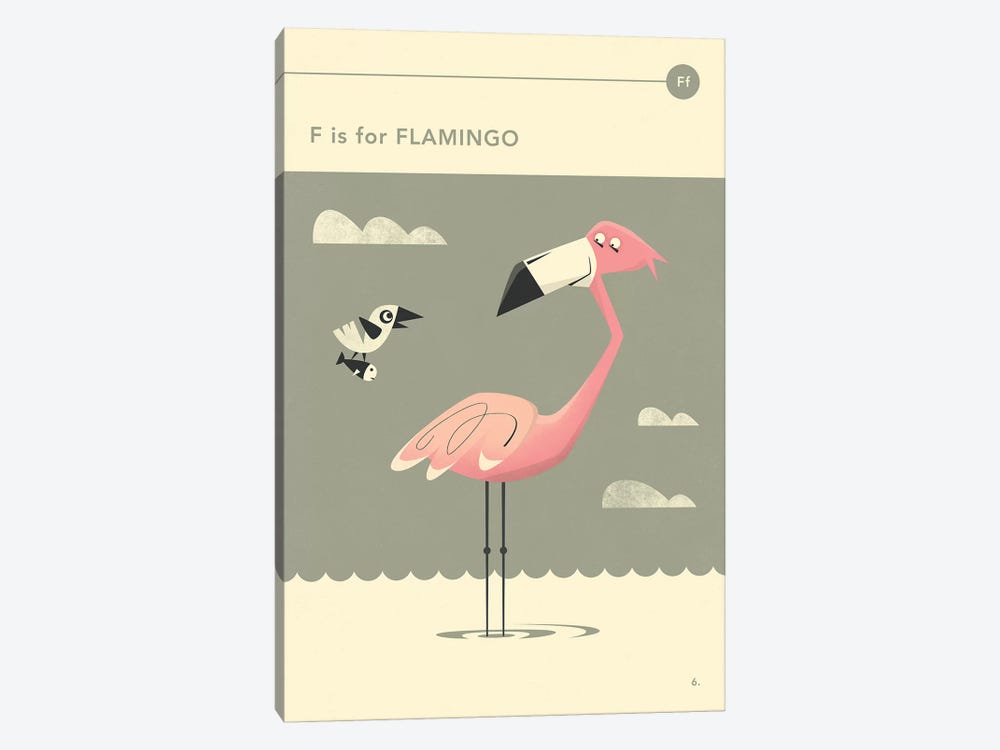 F Is For Flamingo  by Jazzberry Blue 1-piece Canvas Print